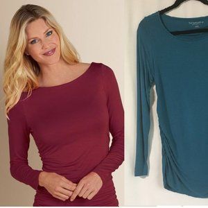 Soft Surroundings Teal 'Complementary' Ruched Top